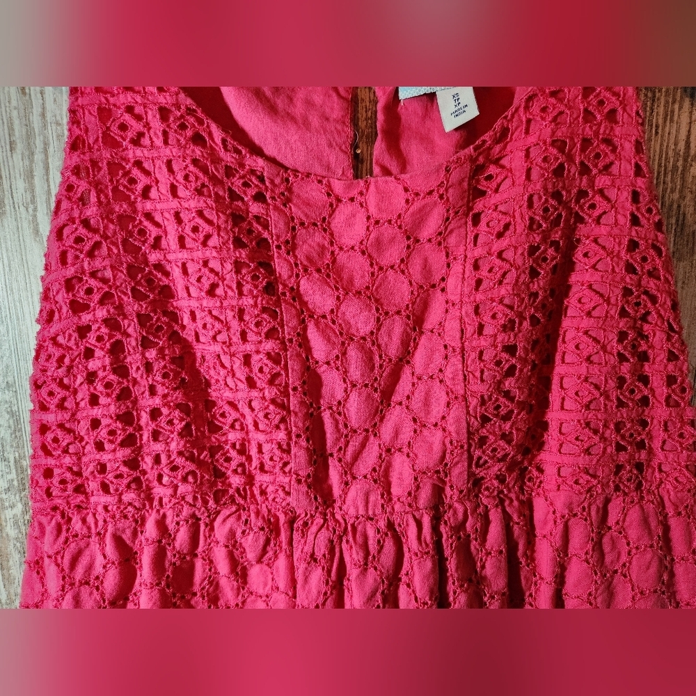 Old Navy Fushia Pink Lace Midi Dress Sleeveless Tank - Picture 3 of 6